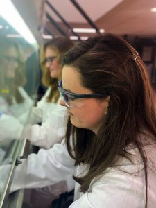 working under fume hood